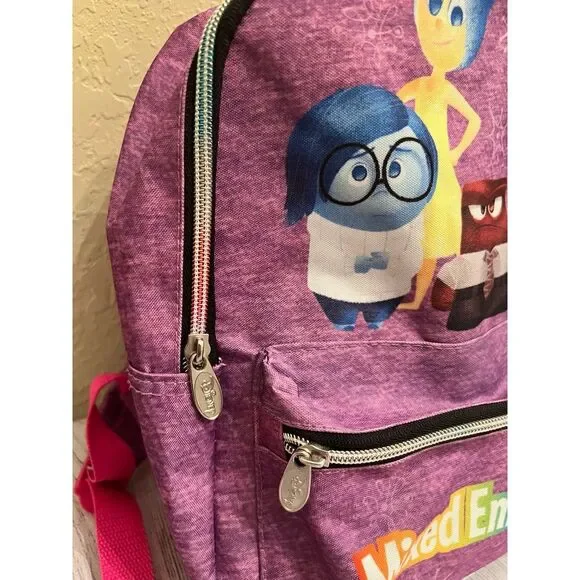 Adorable Disney Inside Out Mixed Emotions Pink -‎ Purple Backpack - Picture 5 of 7